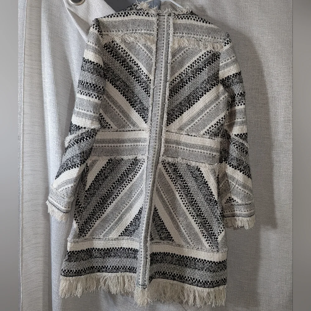 Rebecca Taylor $695 Artisan Tweed Fringe Coat In Size 8 - Picture 16 of 17